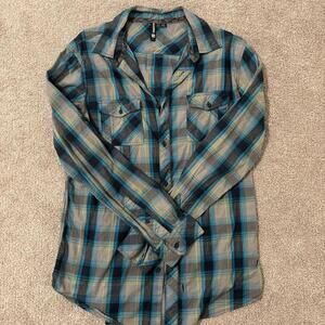 Men's Blue and Multi Shirt